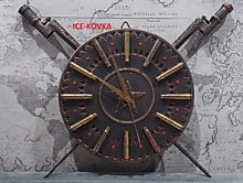 Антуражные часы из диска пулемета и штыков мосина 6500р